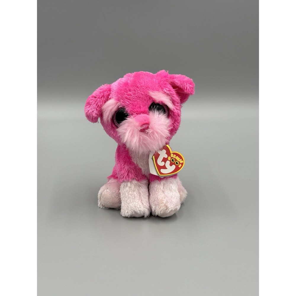 Ty Beanie Boos Cherry Pink Schnauzer Puppy Dog 6" Plush CLAIRE'S EXCLUSIVE